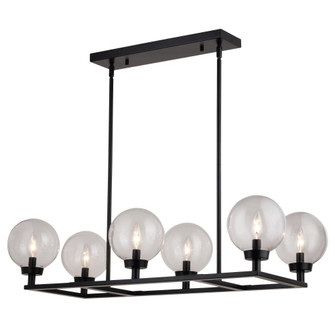 Lander 35-in. 6 Light Linear Chandelier Matte Black (51|H0278)