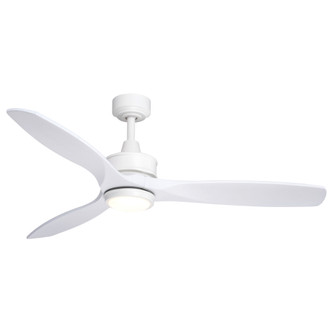 Curtiss 52-in. White Contemporary Indoor Outdoor Propeller Ceiling Fan with Wood Blades, Integrated  (51|F0111)