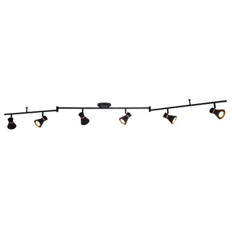 Alto 6 Light LED Matte Black with Gold Satin Brass Accents Mid-Century Modern Swing Arm Directional  (51|C0288)