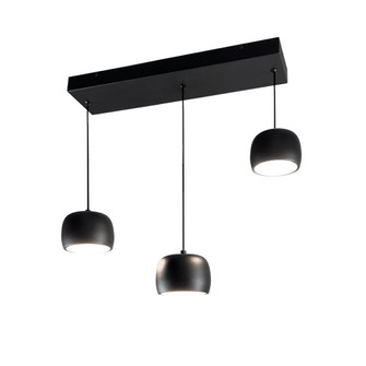 Onyx Collection Integrated LED 3-Light Pendant, Black (12|AC6783BK)