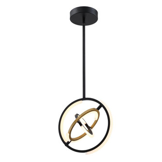 Trilogy Collection Integrated LED 13 in. Pendant, Black and Gold (12|AC6742BB)