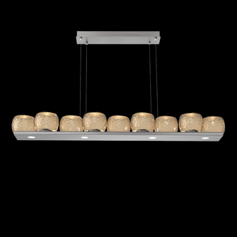 Vessel 59-inch Platform Linear-Satin Nickel-Bronze Blown Glass-Stainless Cable-LED 2700K (1289|PLB0091-0C-SN-B-CA1-L1)