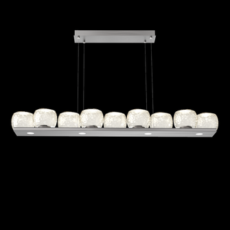 Vessel 59-inch Platform Linear-Satin Nickel-Amber Blown Glass-Stainless Cable-LED 2700K (1289|PLB0091-0C-SN-A-CA1-L1)