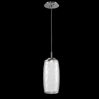 Vessel Pendant (Large)-Satin Nickel-Clear Blown Glass-Cloth Braided Cord-LED 2700K (1289|LAB0091-01-SN-C-C01-L1)