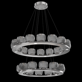 Vessel Two-Tier Platform Ring-Satin Nickel-Smoke Blown Glass-Stainless Cable-LED 2700K (1289|CHB0091-2B-SN-S-CA1-L1)