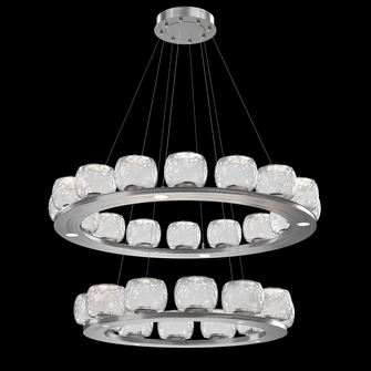 Vessel Two-Tier Platform Ring-Satin Nickel-Clear Blown Glass-Stainless Cable-LED 2700K (1289|CHB0091-2B-SN-C-CA1-L1)