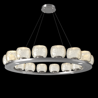Vessel 48-inch Platform Ring-Satin Nickel-Amber Blown Glass-Stainless Cable-LED 2700K (1289|CHB0091-0D-SN-A-CA1-L1)