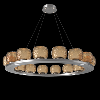 Vessel 48-inch Platform Ring-Satin Nickel-Bronze Blown Glass-Stainless Cable-LED 2700K (1289|CHB0091-0D-SN-B-CA1-L1)