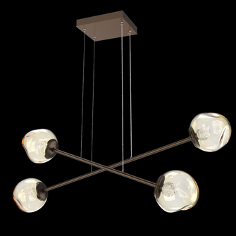 Luna Double Moda-Flat Bronze-Floret Inner - Amber Outer-Stainless Cable-LED 2700K (1289|PLB0086-M2-FB-FA-CA1-L1)