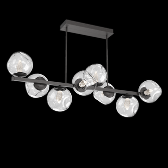 Luna 8pc Twisted Branch-Graphite-Geo Inner - Clear Outer-Threaded Rod Suspension-LED 2700K (1289|PLB0086-T8-GP-GC-001-L1)