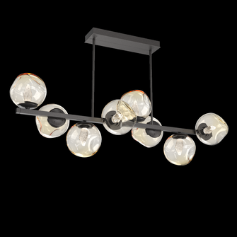 Luna 8pc Twisted Branch-Graphite-Geo Inner - Amber Outer-Threaded Rod Suspension-LED 2700K (1289|PLB0086-T8-GP-GA-001-L1)