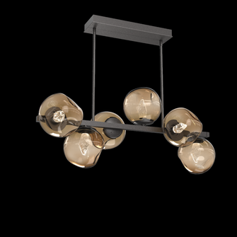 Luna 6pc Twisted Branch-Graphite-Geo Inner - Bronze Outer-Threaded Rod Suspension-LED 2700K (1289|PLB0086-T6-GP-GB-001-L1)