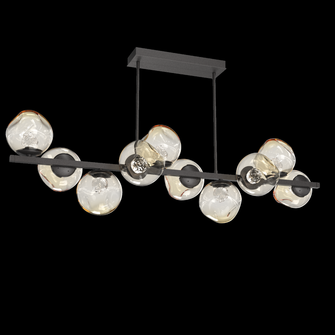 Luna 10pc Twisted Branch-Graphite-Floret Inner - Amber Outer-Threaded Rod Suspension-LED 2700K (1289|PLB0086-T0-GP-FA-001-L1)
