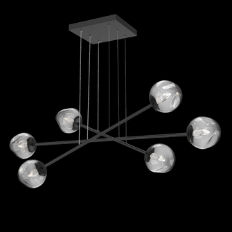 Luna Triple Moda-Matte Black-Geo Inner - Smoke Outer-Stainless Cable-LED 3000K (1289|PLB0086-M3-MB-GS-CA1-L3)