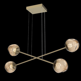 Luna Double Moda-Gilded Brass-Floret Inner - Bronze Outer-Stainless Cable-LED 3000K (1289|PLB0086-M2-GB-FB-CA1-L3)
