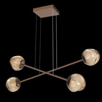 Luna Double Moda-Burnished Bronze-Geo Inner - Bronze Outer-Stainless Cable-LED 3000K (1289|PLB0086-M2-BB-GB-CA1-L3)