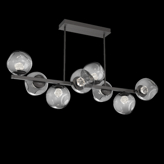 Luna 8pc Twisted Branch-Graphite-Zircon Inner - Smoke Outer-Threaded Rod Suspension-LED 3000K (1289|PLB0086-T8-GP-ZS-001-L3)
