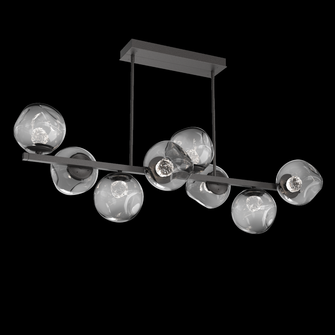 Luna 8pc Twisted Branch-Graphite-Floret Inner - Smoke Outer-Threaded Rod Suspension-LED 3000K (1289|PLB0086-T8-GP-FS-001-L3)