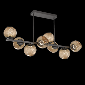 Luna 8pc Twisted Branch-Graphite-Floret Inner - Bronze Outer-Threaded Rod Suspension-LED 3000K (1289|PLB0086-T8-GP-FB-001-L3)