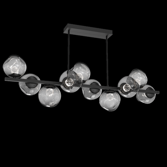 Luna 10pc Twisted Branch-Matte Black-Floret Inner - Smoke Outer-Threaded Rod Suspension-LED 3000K (1289|PLB0086-T0-MB-FS-001-L3)