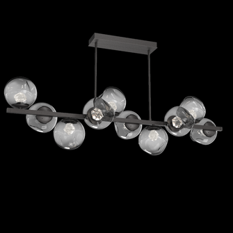 Luna 10pc Twisted Branch-Graphite-Zircon Inner - Smoke Outer-Threaded Rod Suspension-LED 3000K (1289|PLB0086-T0-GP-ZS-001-L3)