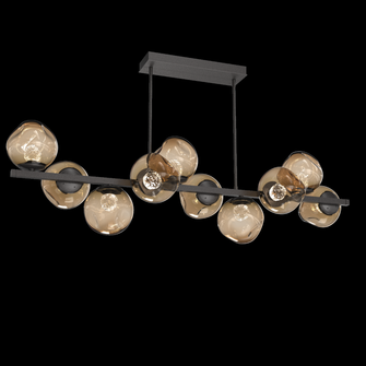 Luna 10pc Twisted Branch-Graphite-Floret Inner - Bronze Outer-Threaded Rod Suspension-LED 3000K (1289|PLB0086-T0-GP-FB-001-L3)