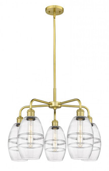 Vaz - 5 Light - 24 inch - Satin Gold - Chandelier (3442|516-5CR-SG-G557-6CL)