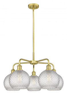 Athens - 5 Light - 26 inch - Satin Gold - Chandelier (3442|516-5CR-SG-G122C-8CL)