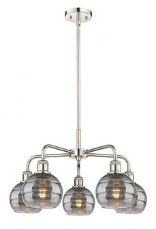 Rochester - 5 Light - 24 inch - Polished Nickel - Chandelier (3442|516-5CR-PN-G556-6SM)