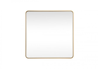 Soft corner metal square mirror 48x48 inch in Brass (758|MR804848BR)