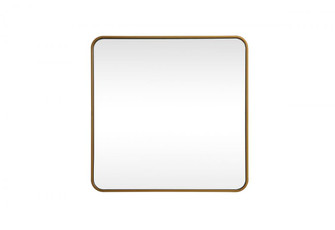 Soft corner metal square mirror 30x30 inch in Brass (758|MR803030BR)