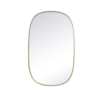 Metal Frame Oval Mirror 30x48 Inch in Brass (758|MR2B3048BRS)
