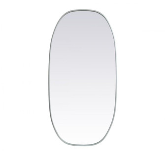 Metal Frame Oval Mirror 24x48 Inch in Silver (758|MR2B2448SIL)