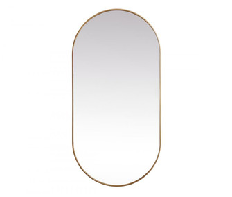 Metal Frame Oval Mirror 36x72 Inch in Brass (758|MR2A3672BRS)