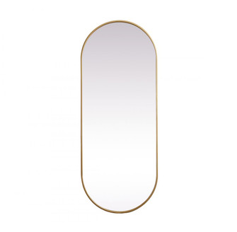 Metal Frame Oval Mirror 24x60 Inch in Brass (758|MR2A2460BRS)