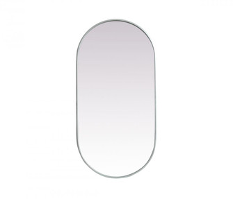 Metal Frame Oval Mirror 24x48 Inch in Silver (758|MR2A2448SIL)