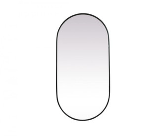 Metal Frame Oval Mirror 24x48 Inch in Black (758|MR2A2448BLK)