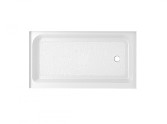 60x36 inch Single threshold shower tray right drain in glossy white (758|STY01-R6036)