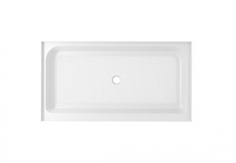 60x36 Inch Single Threshold Shower Tray Center Drain in Glossy White (758|STY01-C6036)