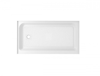 60x36 Inch Single Threshold Shower Tray Left Drain in Glossy White (758|STY01-L6036)