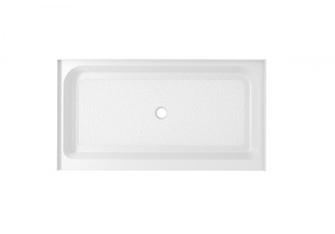 60x32 inch Single threshold shower tray center drain in glossy white (758|STY01-C6032)