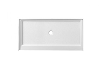 60x30 inch Single threshold shower tray center drain in glossy white (758|STY01-C6030)