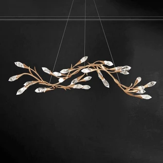 Secret Garden 56in LED 3500K 120V-277V Linear Pendant in French Lace with Optic Haze Quartz (168|S2456-32OH)