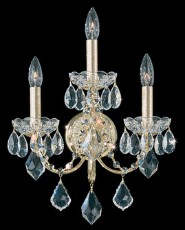 Century 3 Light 120V Wall Sconce in Black with Clear Heritage Handcut Crystal (168|1703-51)
