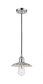Scallop - 1 Light - 8 inch - Polished Chrome - Cord Hung - Mini Pendant (3442|201C-PC-M17-PC)