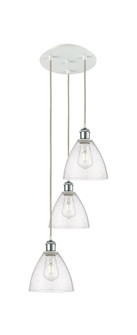 Bristol - 3 Light - 14 inch - White Polished Chrome - Cord Hung - Multi Pendant (3442|113B-3P-WPC-GBD-754)