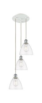 Bristol - 3 Light - 14 inch - White Polished Chrome - Cord Hung - Multi Pendant (3442|113B-3P-WPC-GBD-752)