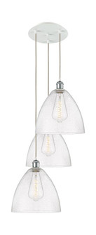 Bristol - 3 Light - 19 inch - White Polished Chrome - Cord Hung - Multi Pendant (3442|113B-3P-WPC-GBD-124)
