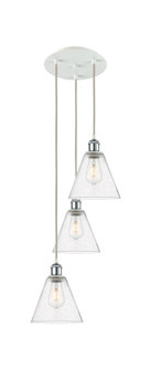 Berkshire - 3 Light - 15 inch - White Polished Chrome - Cord Hung - Multi Pendant (3442|113B-3P-WPC-GBC-84)