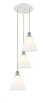 Berkshire - 3 Light - 15 inch - White Polished Chrome - Cord Hung - Multi Pendant (3442|113B-3P-WPC-GBC-81)
